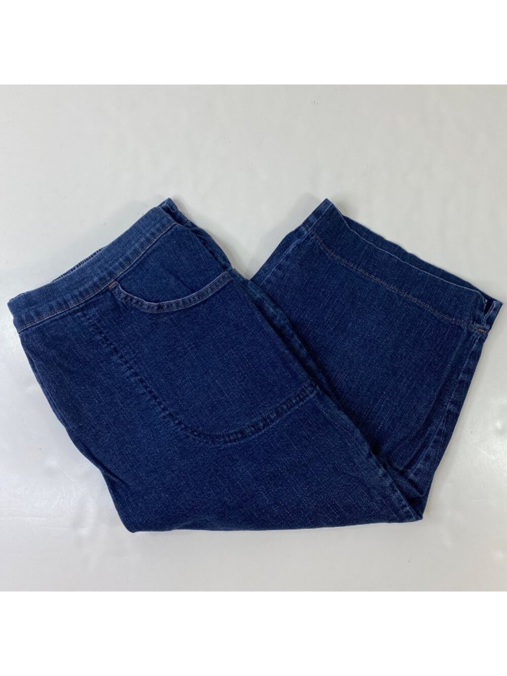 Hanes Just My Size Womens Blue Elastic Waist High Rise Denim Jeans Size 2X